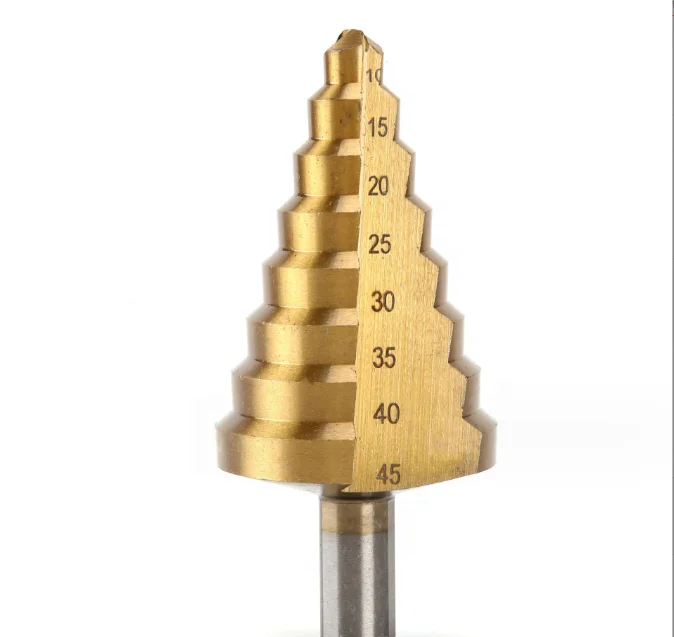 4-39mm pagoda drill with triangular shank straight groove reaming step drill bit