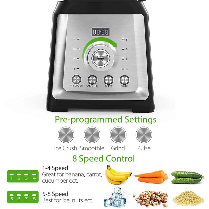 High Speed Commercial Smoothie Kitchen Home Appliance Machine Electric Blender with CE Approval