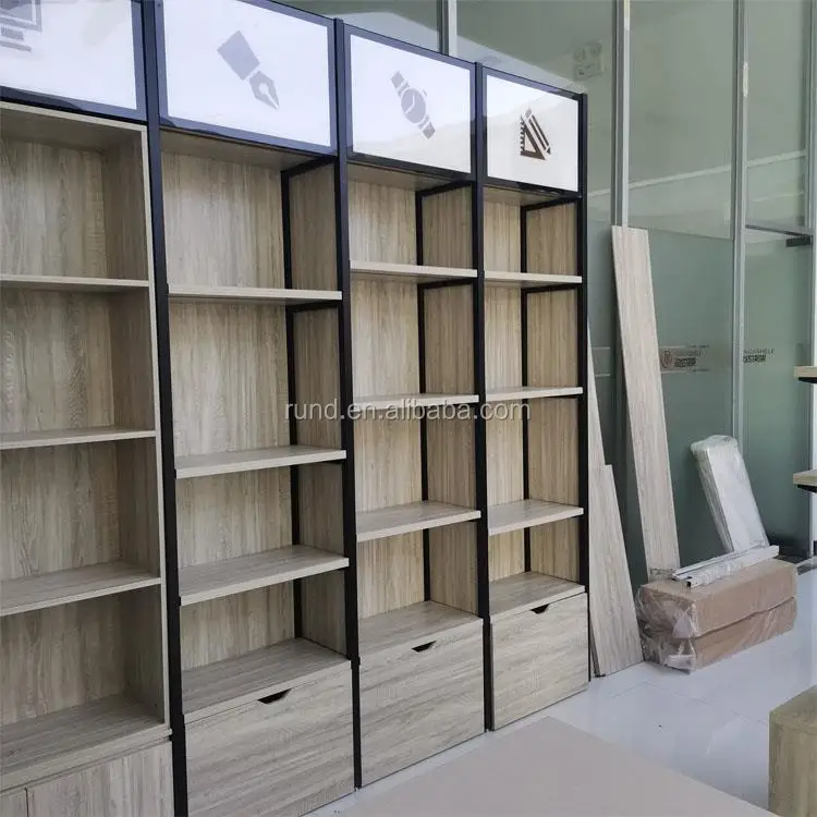 Деревянные стальные полки на заказ для магазинов супермаркетов гондолы