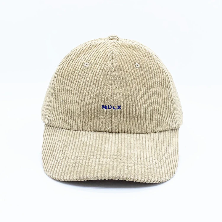 OEM&ODM Corduroy 6 Panel Winter Autumn Adjustable Label Patch Embroidery Wholesale Custom Corduroy Baseball Cap Hats