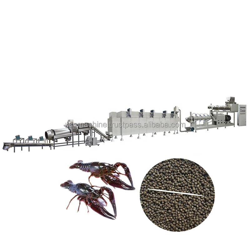 1-6ton/h Dry Pet Dog Cat Fish Shrimp Food Feed Pellet Making Machine Manufacturing Extruder Processing Equipment Plant Line