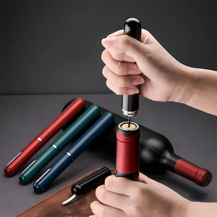 Factory Wholesale Luxury Plastic Easy Cork Remover Corkscrew Pen Air Pocket Pressure Pump Wine Opener