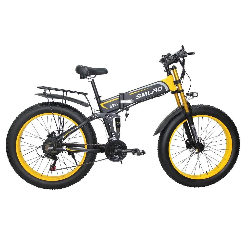  EU stock Free Shipping 26 inch Fat Tire Electric Bike 1000W Motor 14AH Hidden Battery Folding E-Bike Warehouse
