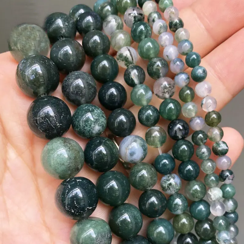 Natural Stone Beads 6 8 10mm Lava Moonstone Agate Turquoise Crystals Round Beads for Jewelry Making Diy Bracelets