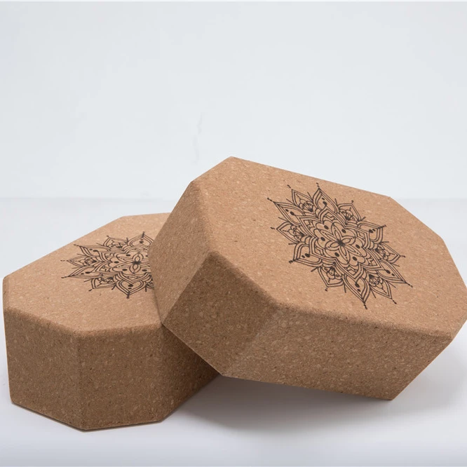 High Quality Eco-Friendly Sustainable Fitness Custom Natural Cork Yoga Block, Organic Cork Yoga Brick