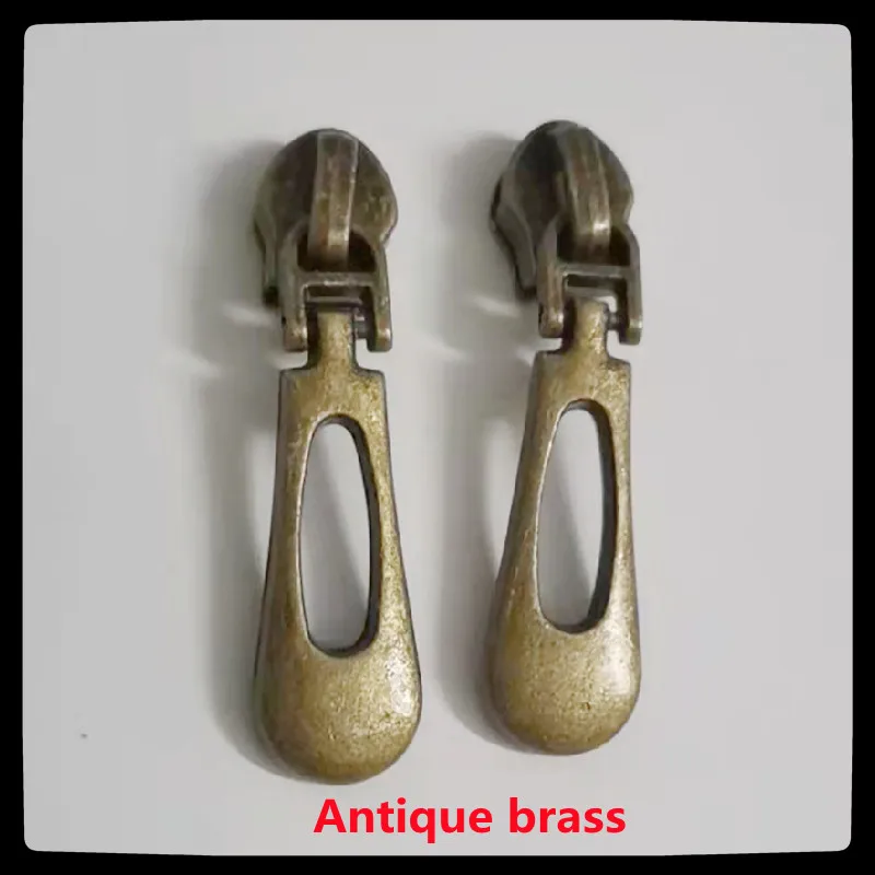 different  antique brass  pulls for #5 nylon zipper