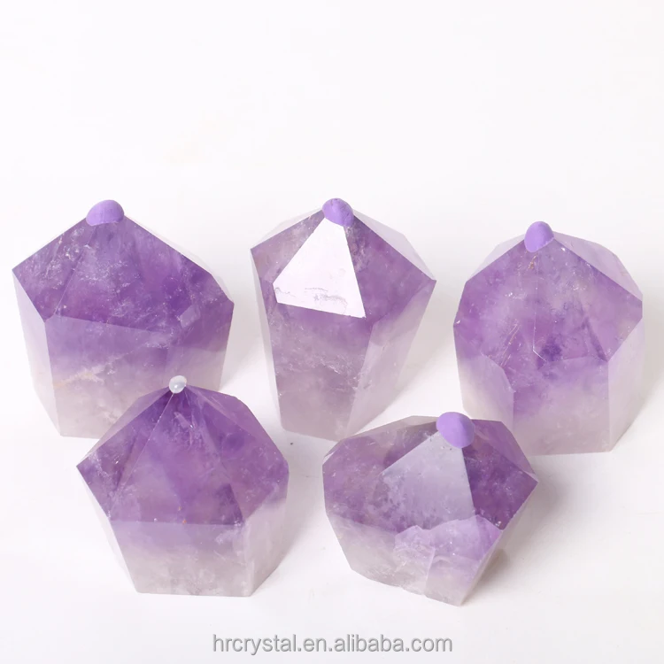 110 Semi-precious Stone Crafts Natural Purple Amethyst Cupcake Tower Healing Quartz Crystal Point