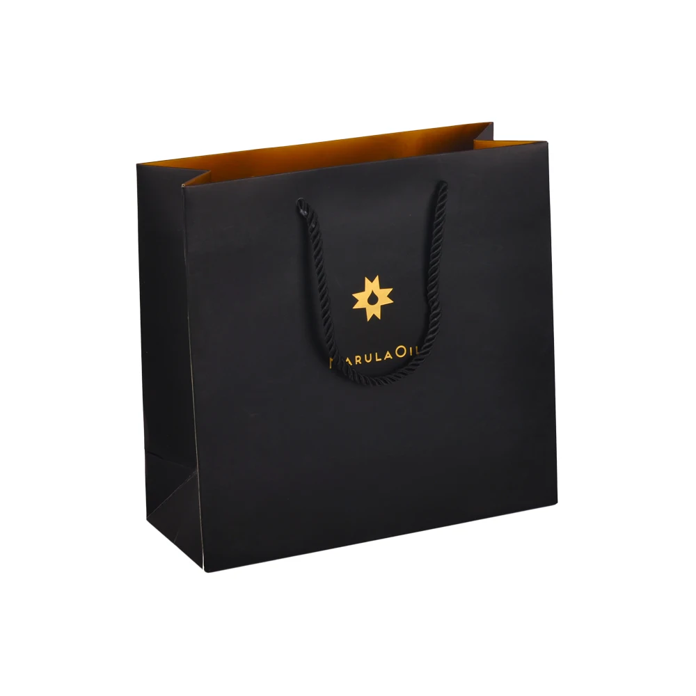 Custom eco-friendly premium matte laminated luxury boutique euro tote for candle cosmetic gift shopping paper bags with logo
