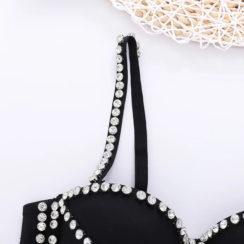 
T903 Sexy Triangle Diamond Short Tank Top Jazz Hip-hop Knitting Prom Women Bustier Corsets Brat Crop Tops Vendors 