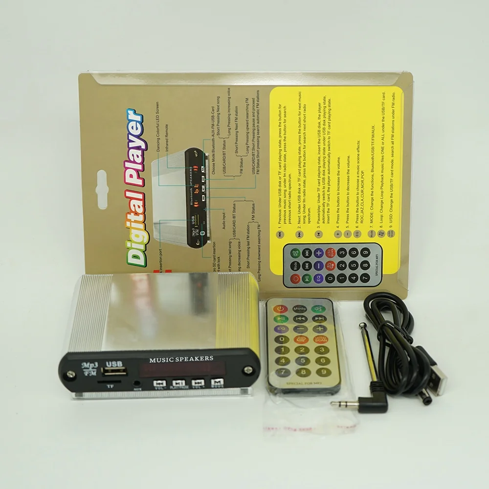 Wireless MP3 Player Module Box DC 7V-16V Amplifier 2X25W With FM Radio 87.5Mhz-108Mhz