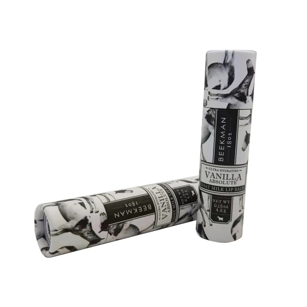 0.33Oz Factory Produced Biodegradable Lip Balm Cardboard Container Push Up Paper Tube Deodorant Cylinder Packaging