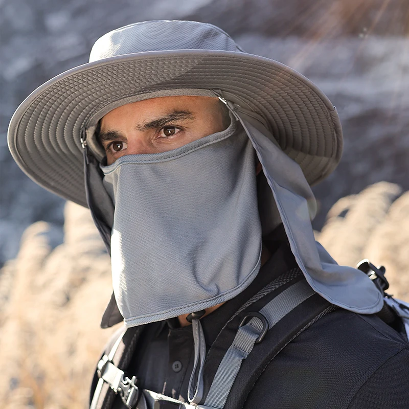 GOLOVEJOY XMZ236 New Trend Hat Summer Dual Use Nylon Fabric Adjustable Buckle Outdoor Sports Dry Fit Fishing Hat for Unisex