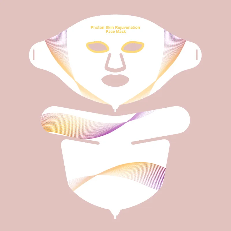 Home Use Beauty Device Portable Skin Rejuvenation PDT Photon 7 Color Led Silicone Facial Mask