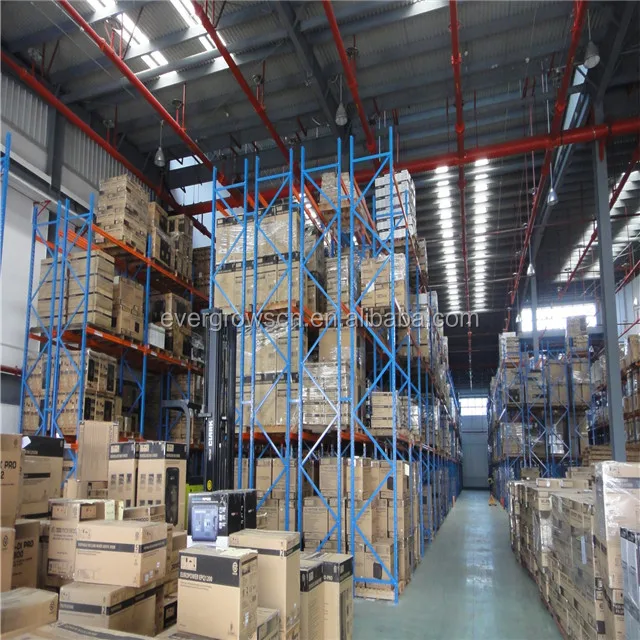 Двойные глубокие паллетные вертикальные стеллажи для склад
