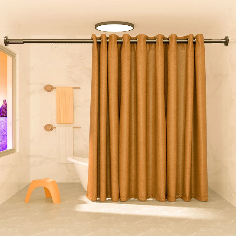 Metal Curtain Rod Pole l Shaped Shower Curtain Rod Extendable Tension Window Curtain Rods