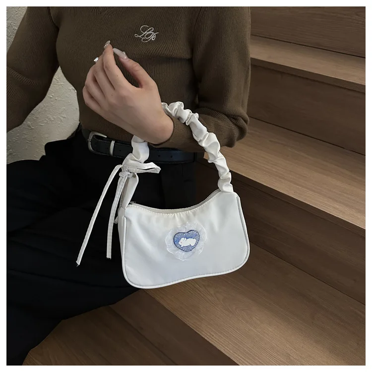 2024 New Vintage Wholesale Cute Lace Ruffle Purses Shoulder Handbag Underarm Bag Girl sling bags for women hand tote