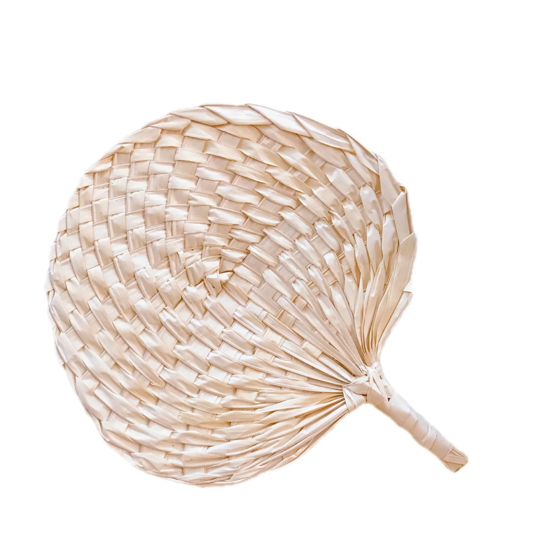 Cattail Leaf Fan Retro Handwork Weave Straw Fan Summer Style Musa Basjoo Palm Hand-woven Fan