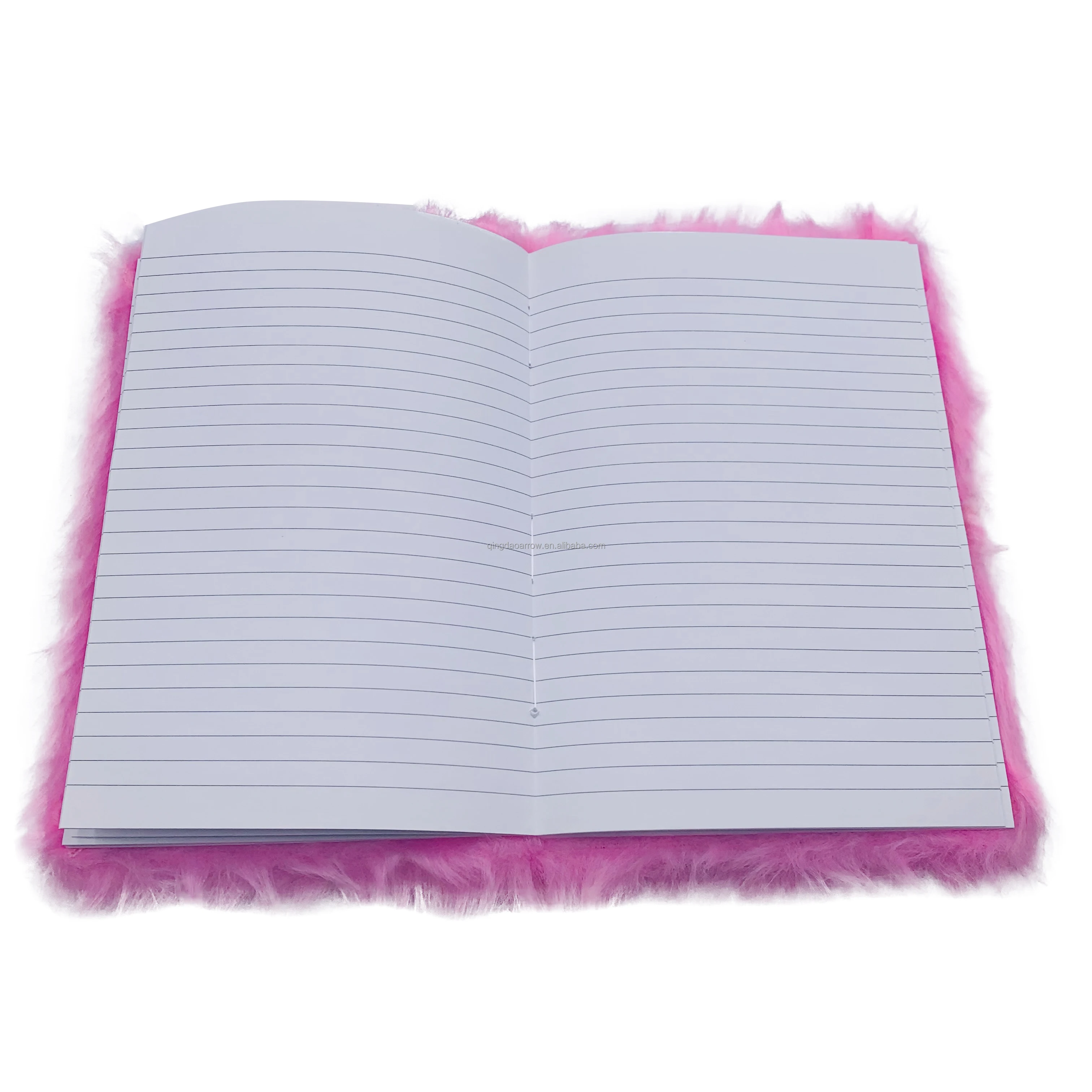 Trendy Stationery gift Fashion Bulk Wholesale Advertising B5 80 Sheets Fluffy Faux Fur Plush Journal Notebook For School