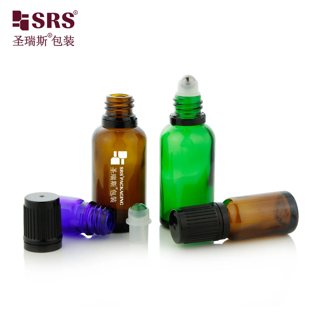 New product children proof glass amber green blue clear  roller on bottle 5ml 10ml 15ml 20ml 30ml 50ml 100ml