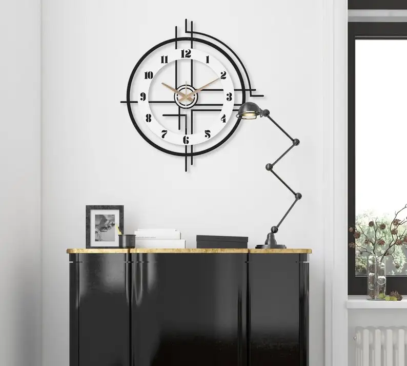 Home Decoration Big Clocks With number Wholesale Handmade Creative Metal Modern Wall Clock Livingroom Decorative custom Clock