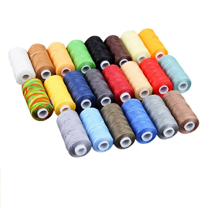 Customized Color 1.5MM 30 M/Roll 100% Polyester Flat Wax Rope For Sewing Leather