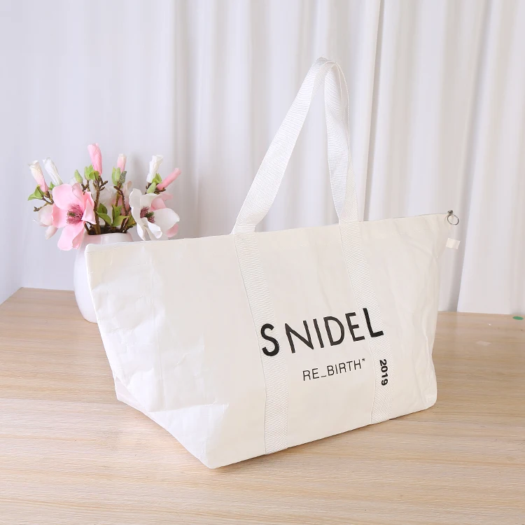 Recyclable large capacity fashion shoulder packaging tote laminated pp woven shopping bag