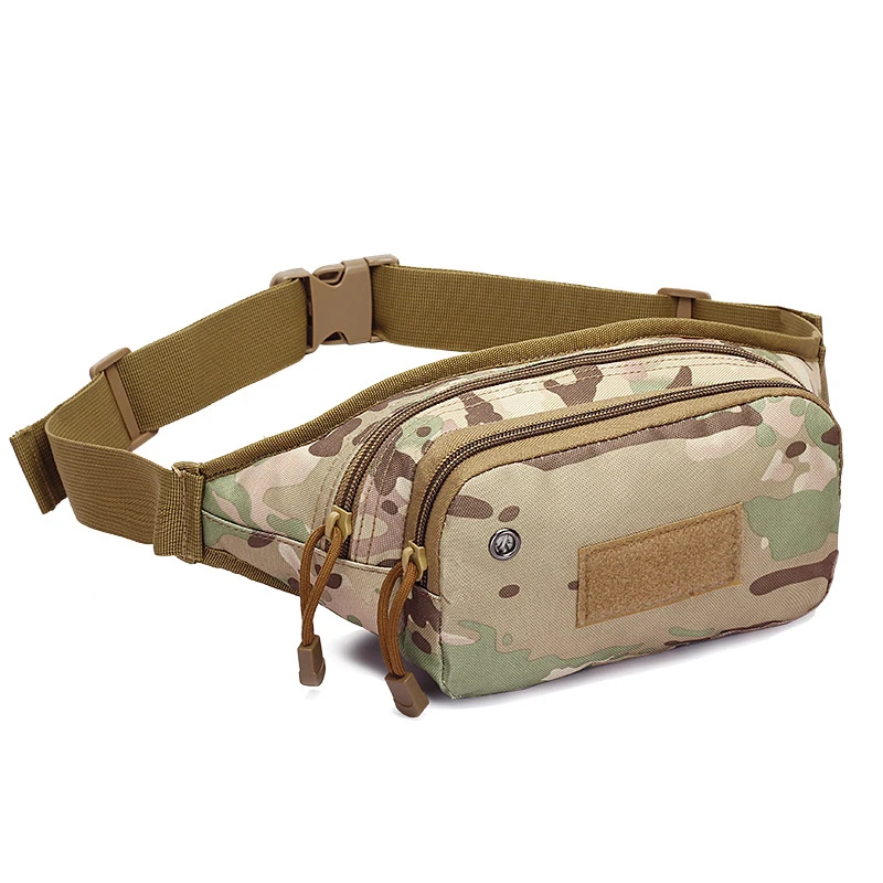 Custom outdoor tactical camouflage Fanny pack Hunting fishing kit Large capacity waterproof cycling sports storage bag