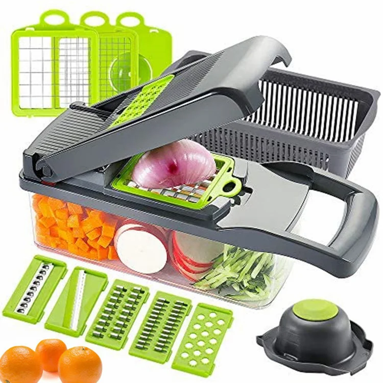 Amazon Multifunctional Kitchen 12  in 1 Vegetable  Cutter Manual Food Slicer Fruit Vegetable Peeler Chopper Grater Dicer Gadgets