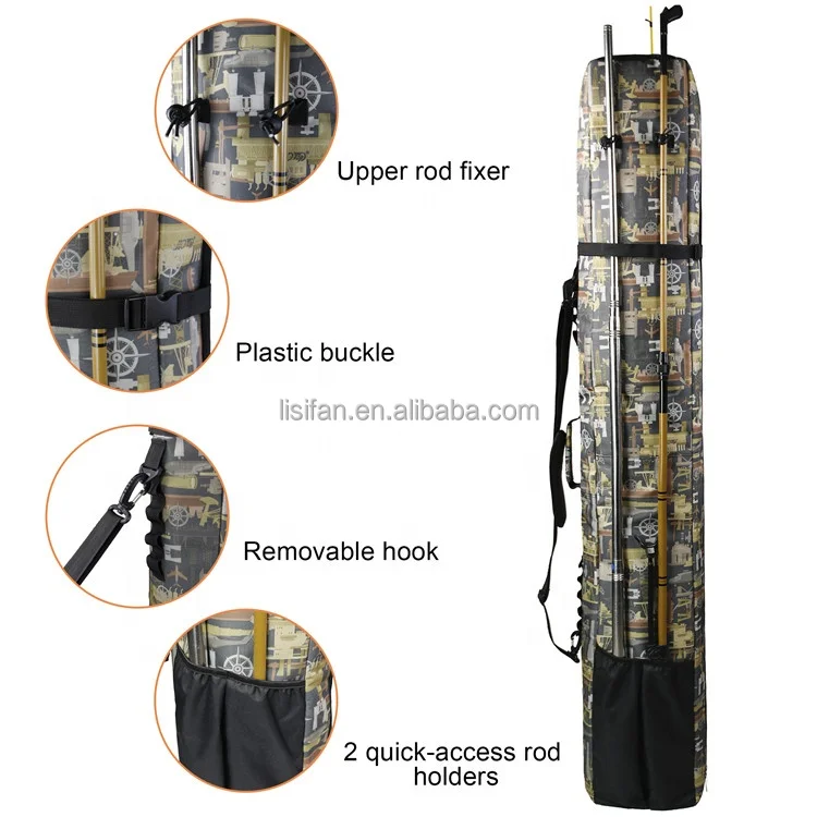 Large Capacity Outdoor Tackle Bag Single Shoulder Sling Fishing Tool Bag Fishing Rod Bag Folding Ice Fishing Tool Gear Rod