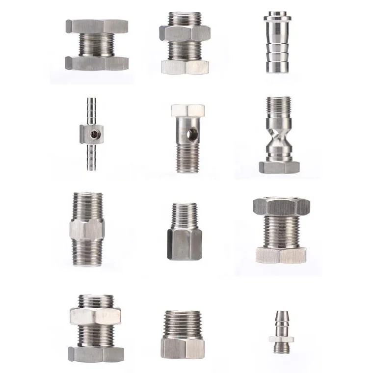 Gas Pagoda Adapter Compression Barb Coupler Pipe One Touch Air Connector Water Tube Fittings Pipe Brass Nipple Fittings
