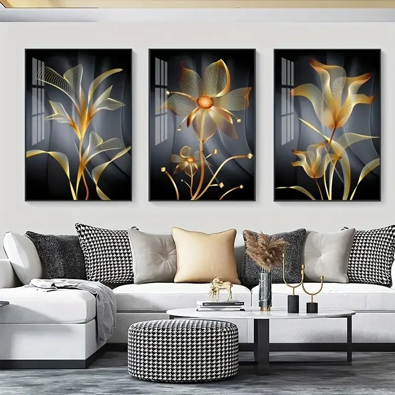 Home Decor Glass Abstract Crystal Painting Wall Art Home Decor Frame Picture Canvas Print Oil Painting Frame