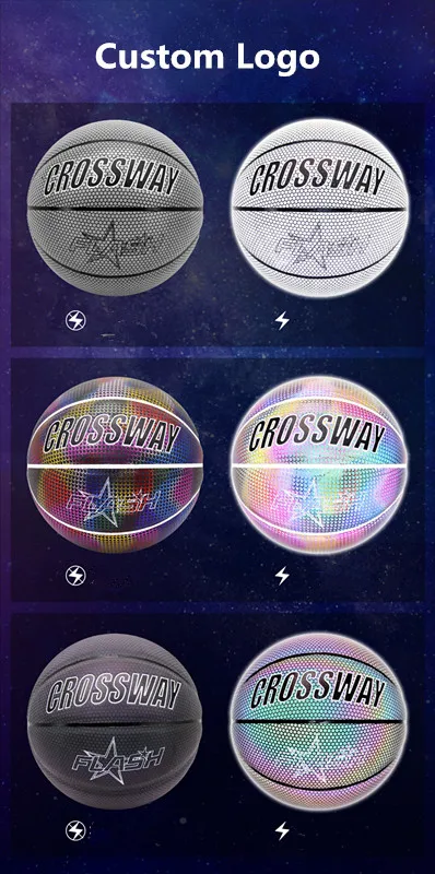 customize LOGO basketball reflective ball glow basketball reflective basketball ball