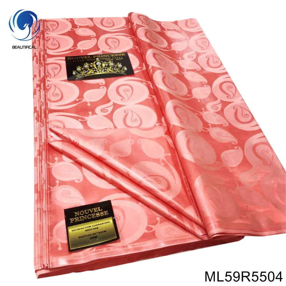 Beautifical Original Tissu Bazin 5 meters For Nigerian Wedding Fabric With Bazin Lace bazin riche ML59R55