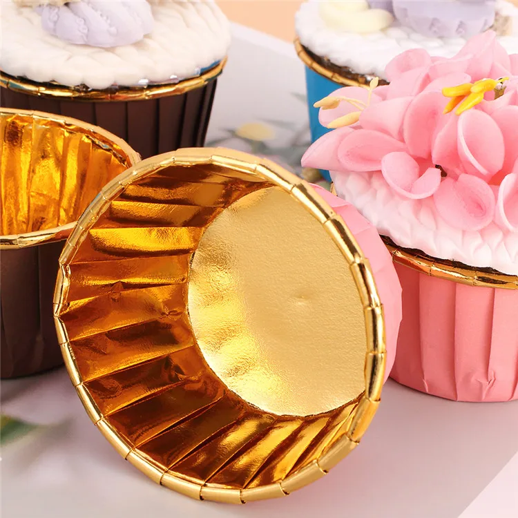 
New 50 Pcs/set Cupcake Paper Cups Muffin Cupcake Liner Wrapper Cake Baking Mold Tools Tray Case for Party Wedding 