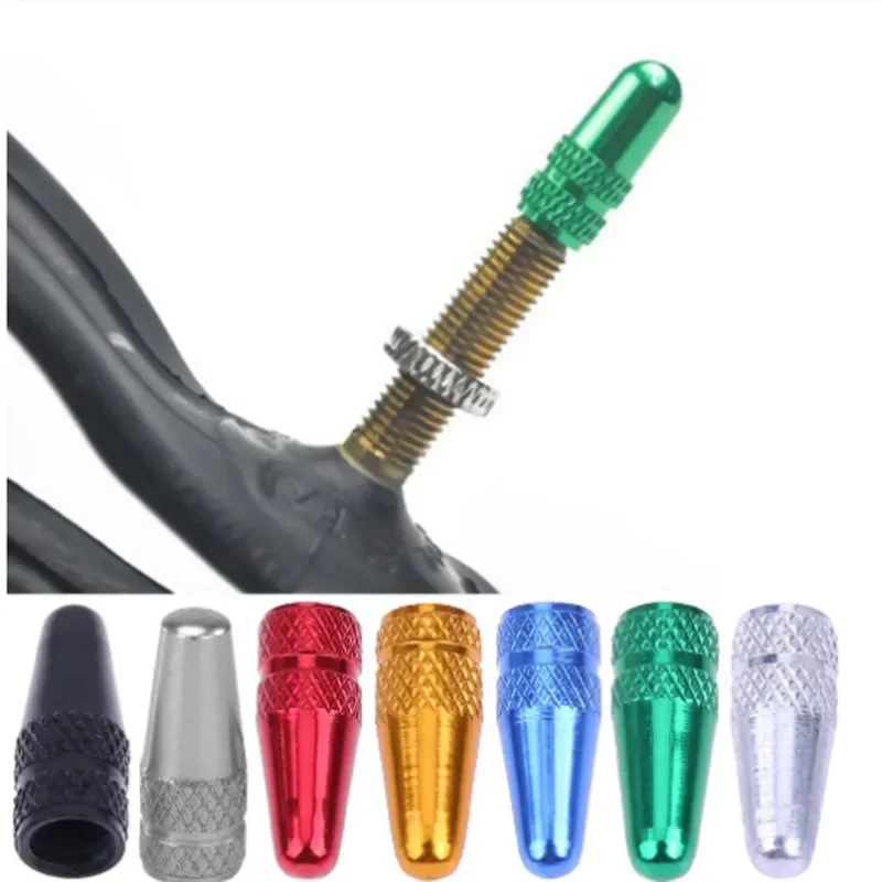 Bicycle Tire Valve Cap Aluminum High Pressure Caps for Presta Valves Rainbow Color Bike Tyre Hat MTB Bike Accessories