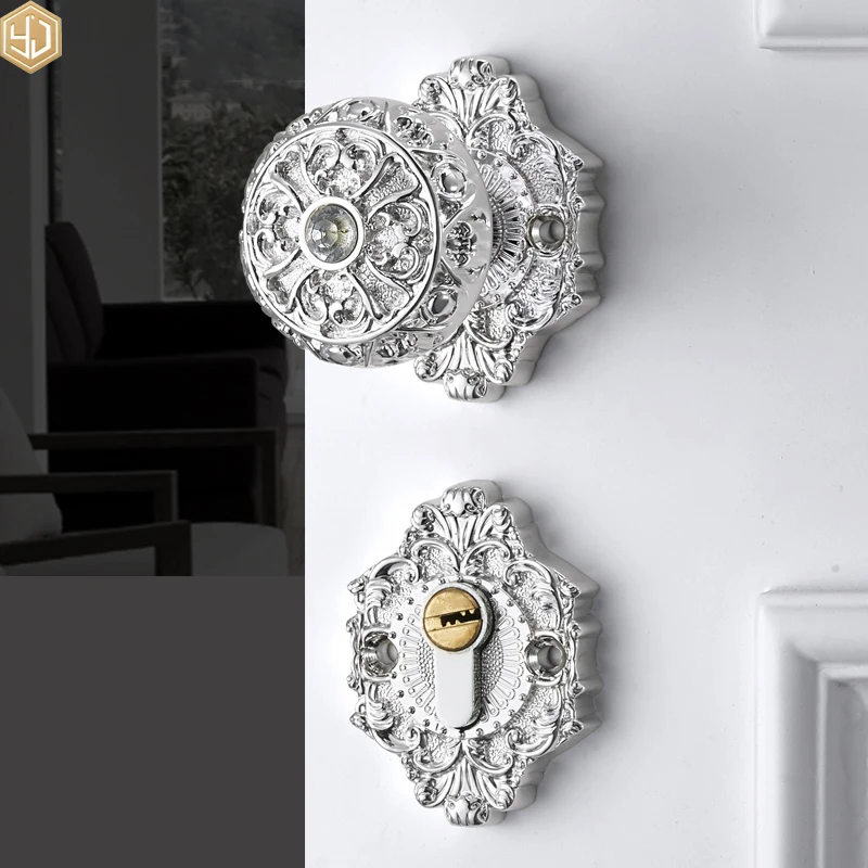 All Copper Silent Pure European Villa Solid Wood Bedroom Door Lock Indoor Universal Lock