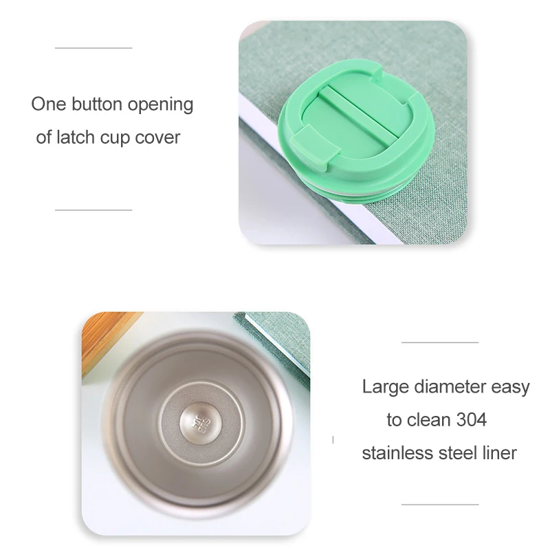 Portable Outdoor Portable Cup  Mug Coffee Cup Stainless Steel Silicone Metal Coffee Cup with Cover