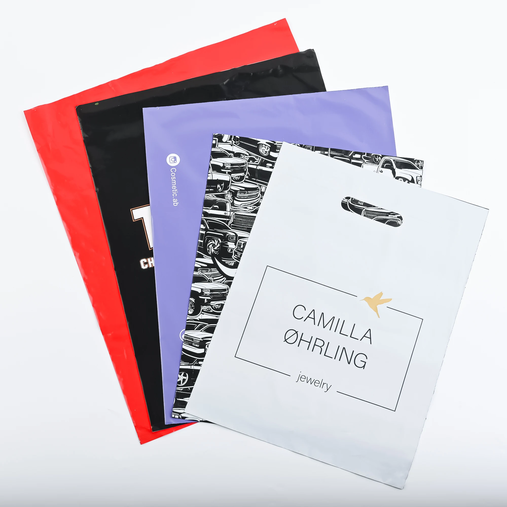 Factory Manufacturer Custom Eco Friendly Supermarket Carry Merchandise Punch Gift Shopping Handle Plastic Die Cut Bag