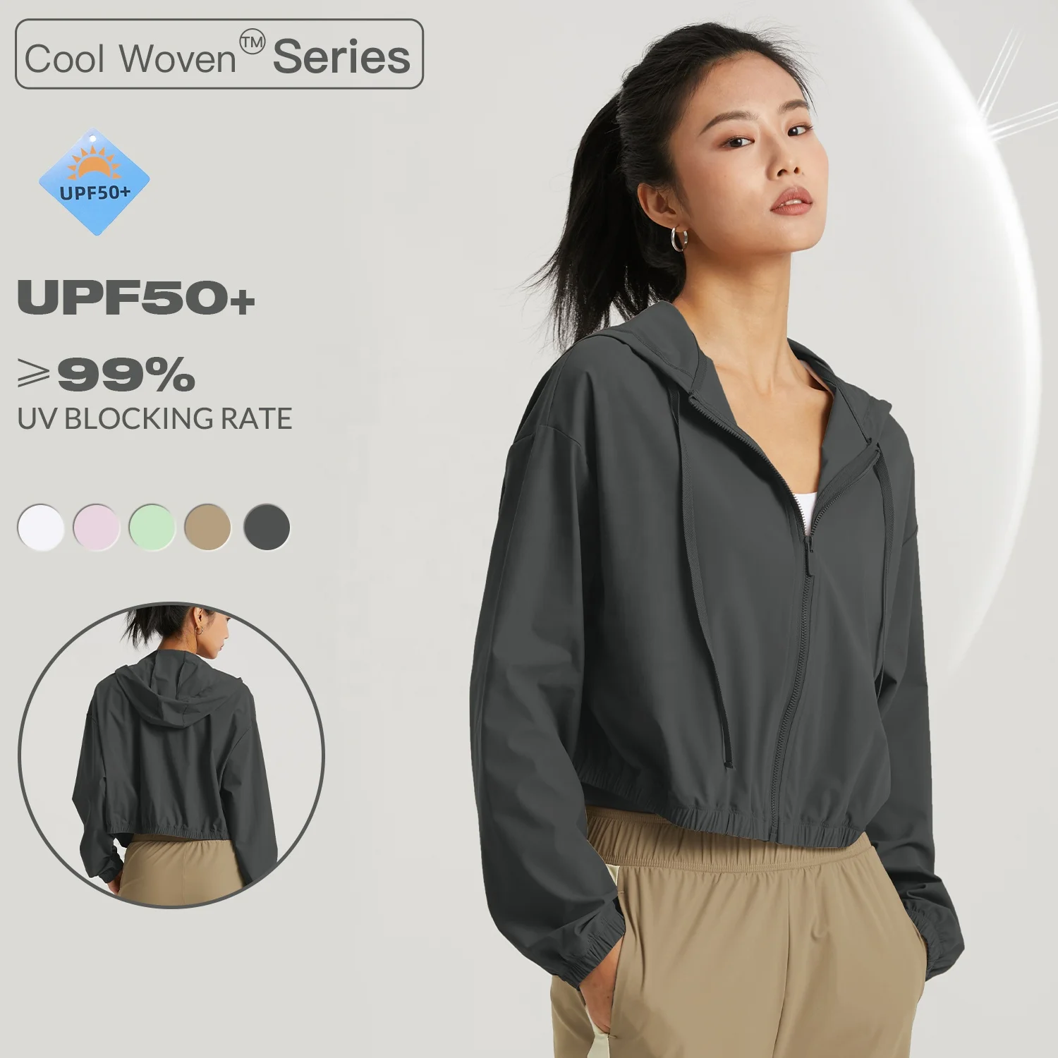 UPF 50+ Full Zipper Hooded Sports Jacket Women Lightweight Causal Long Sleeve Hot Sales Tops