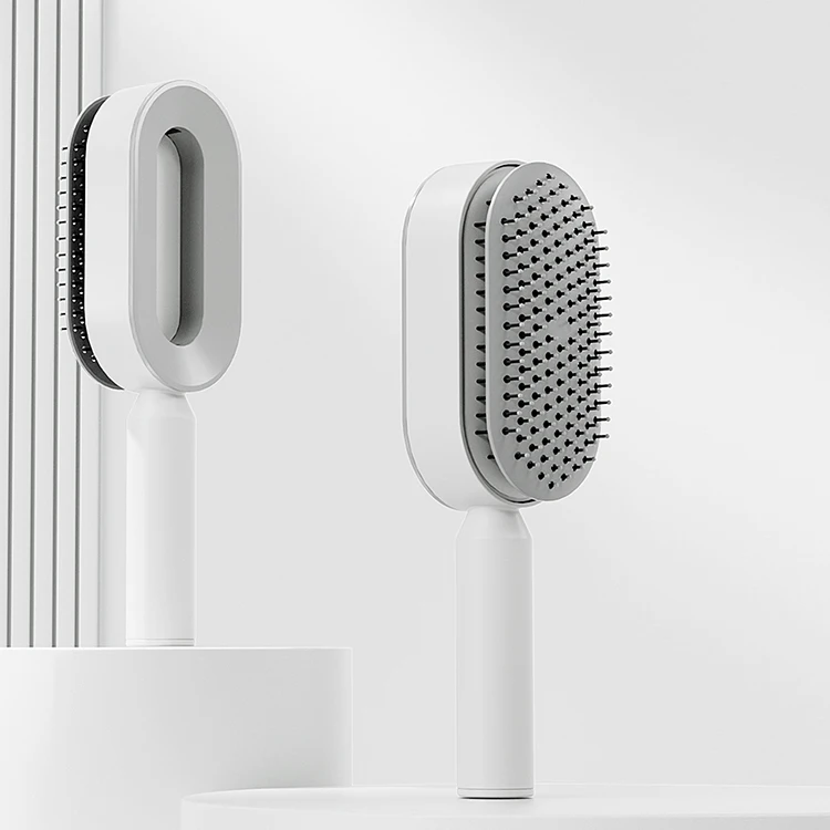 Wholesale Plastic Hairbrush Custom Self Cleaning Hair Brush  Hair Comb