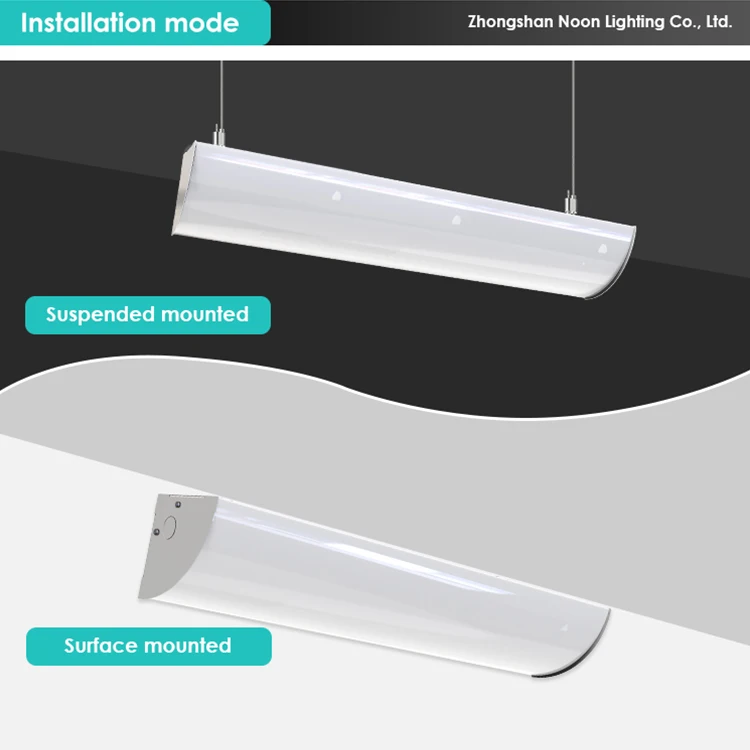 Noonlight 20W 30W 40W 10V Dimmable Sensor Cct Selectable Led Linear Light Emergency Battery Led Batten Light