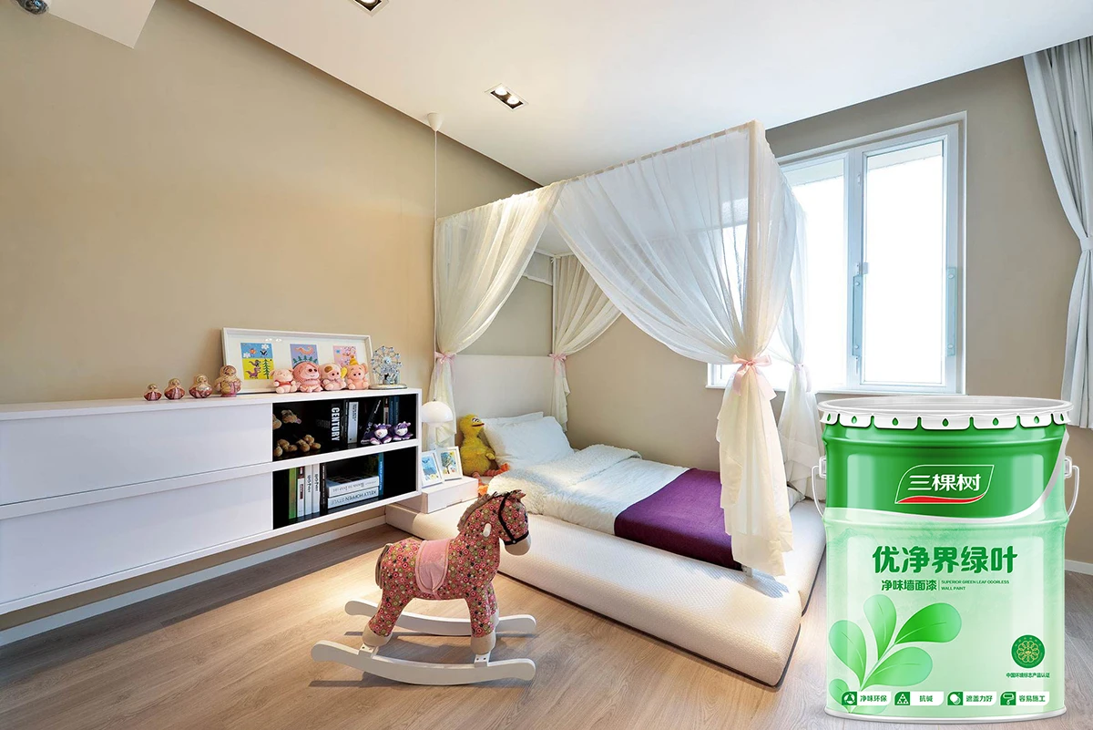 3trees Interior Emulsion Paint Superior Home Green Leave Odorless Wall Paint
