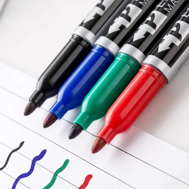 12 видов цветов Jumbo острым носком водонепроницаемые на масляной основе черная краска Маркеры Ручка маркеры для школы и канцелярскых товаров