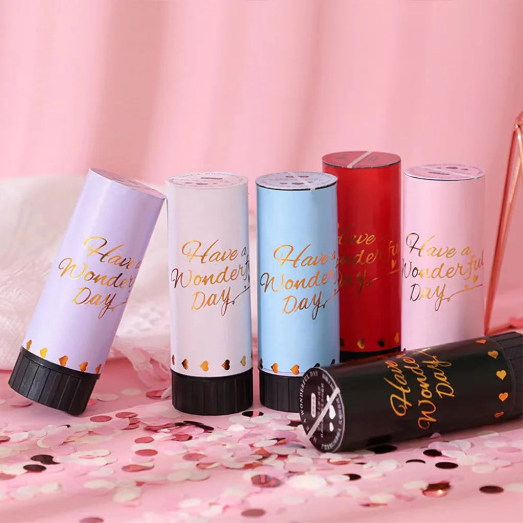 DIY Handheld Confetti Pop Cannon Streamers Spray Can Fireworks Tube Spring Salute Birthday Wedding Graduation Party
