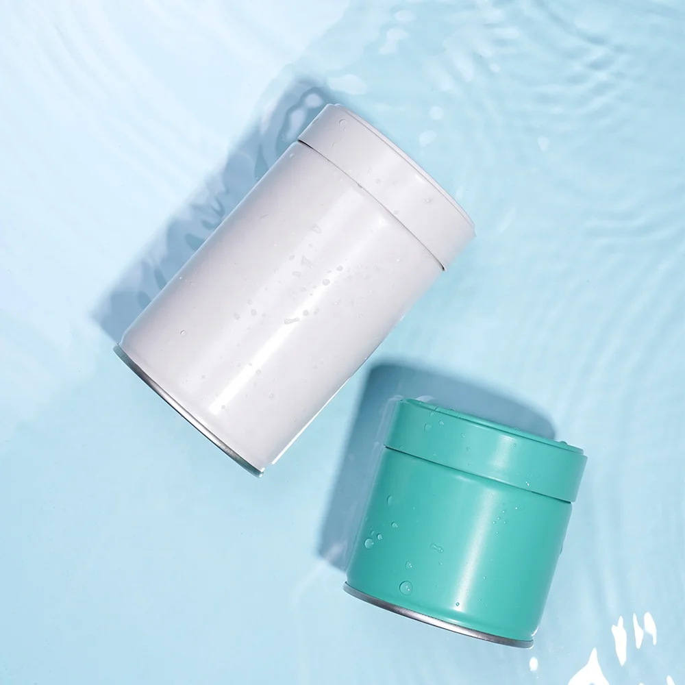 70g 100g Sealed Round Metal Tin Can Tea Canister Tin with Double Lids