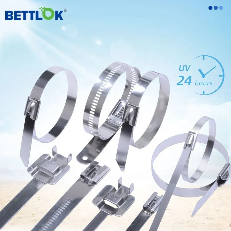 High Quality Self-locking stainless steel cable zip tie 4.6MM 7.9MM width 100-1500MM length 304 316 material Pack of 100 Pcs