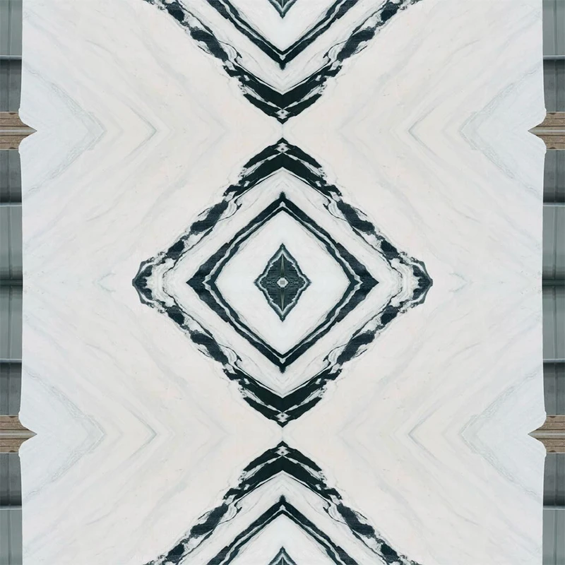 Pure natural panda white marble hotel lobby meeting room living room background wall dining table marble wall panels