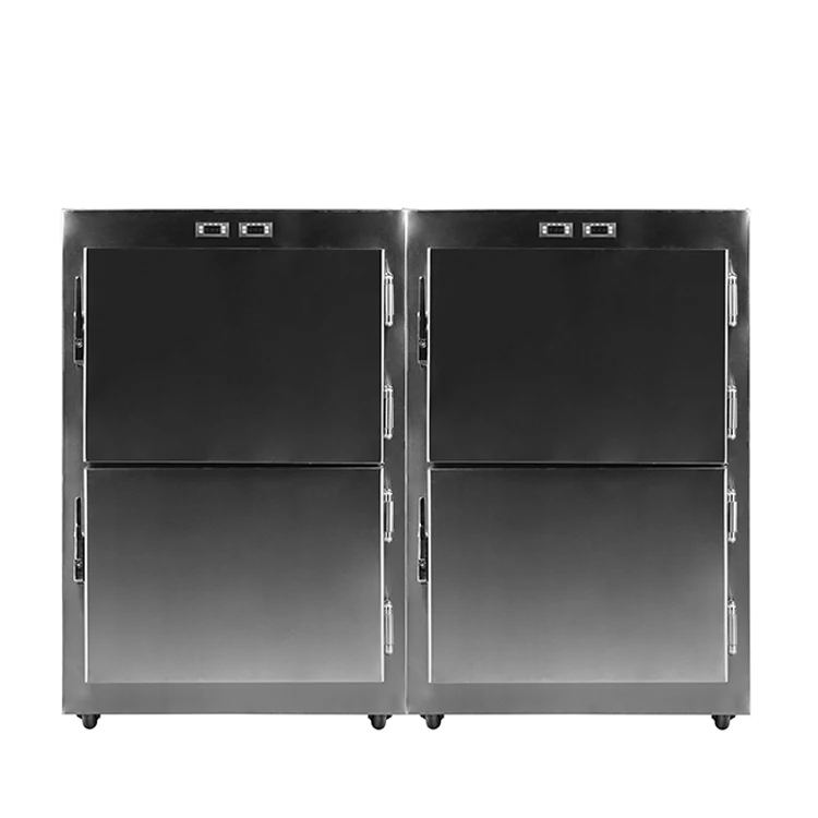 Stainless steel bodies morgue freezer freezer morgue with precise temperature control system 4 body mortuary refrigerator