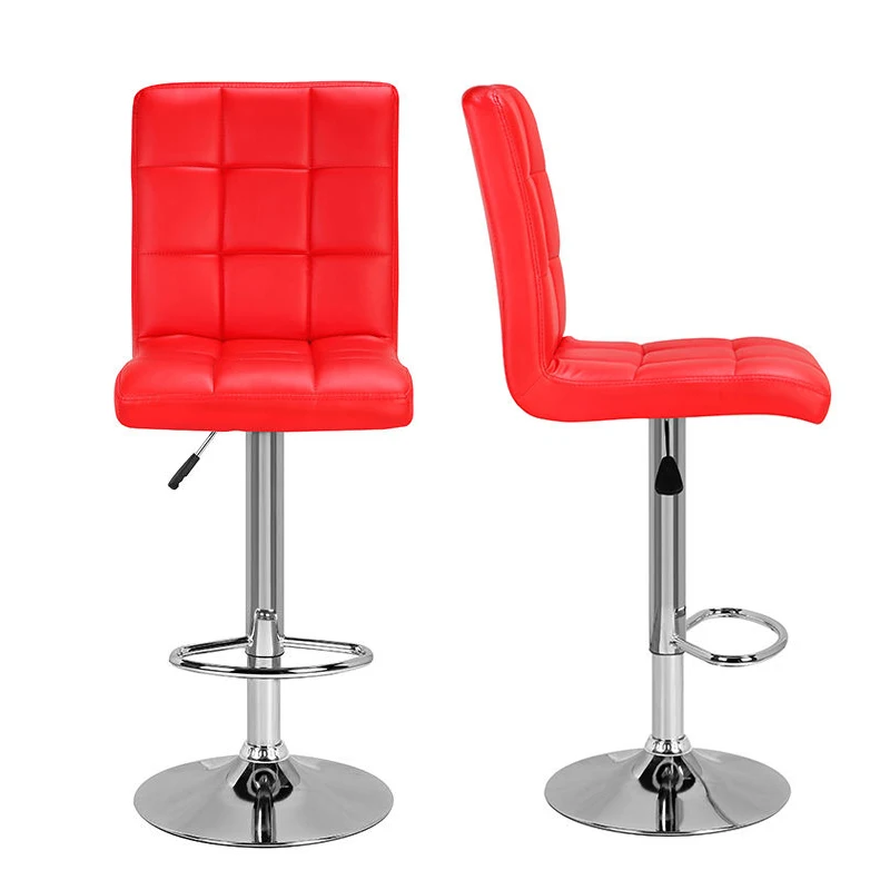 New Swivel Upholstered Comfort Leather Adjustable Luxury Bar Stool Chair With Back Rest