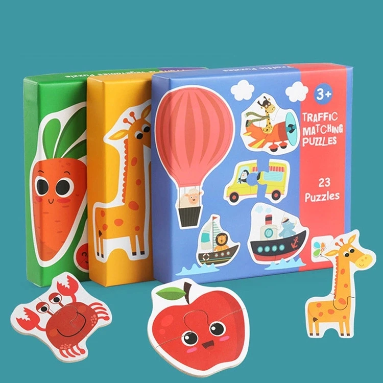 Wholesale Wooden Jigsaw Puzzles Set For Kids Animals Colorful Wooden Puzzles for Toddler Children Learning